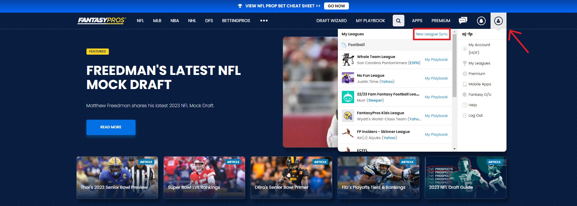 How do I sync my leagues into My Playbook? – FantasyPros