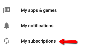 cancel subscription on google play