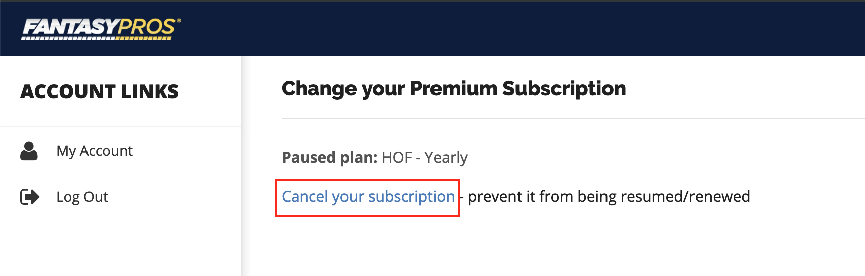 How Do I Cancel My Subscription? : Fantasy Football Hub