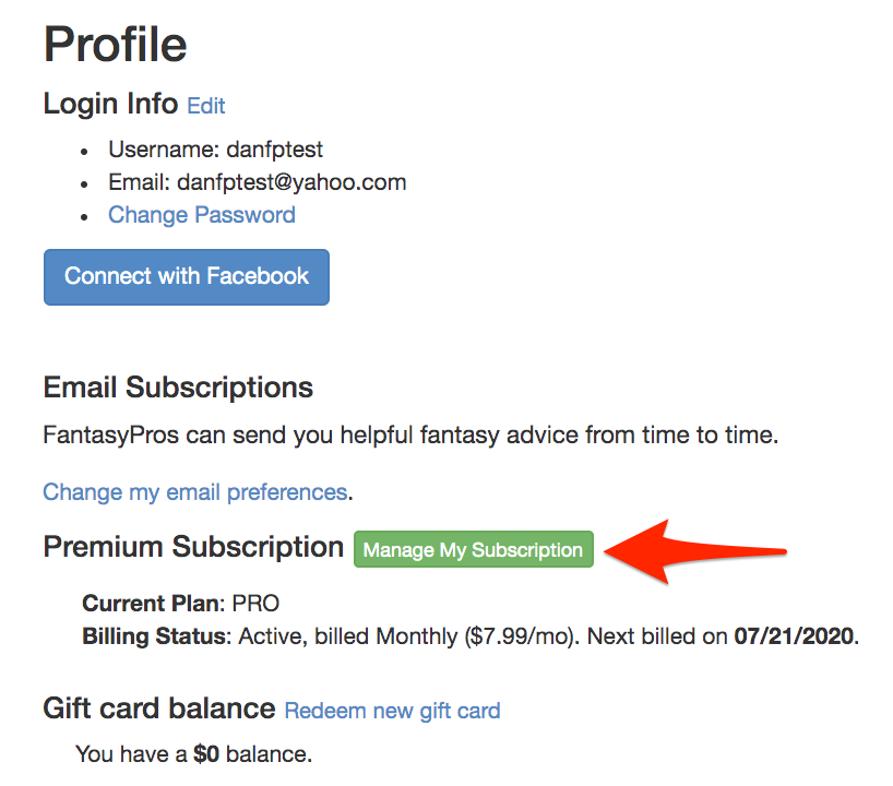 How Do I Cancel My Subscription? : Fantasy Football Hub