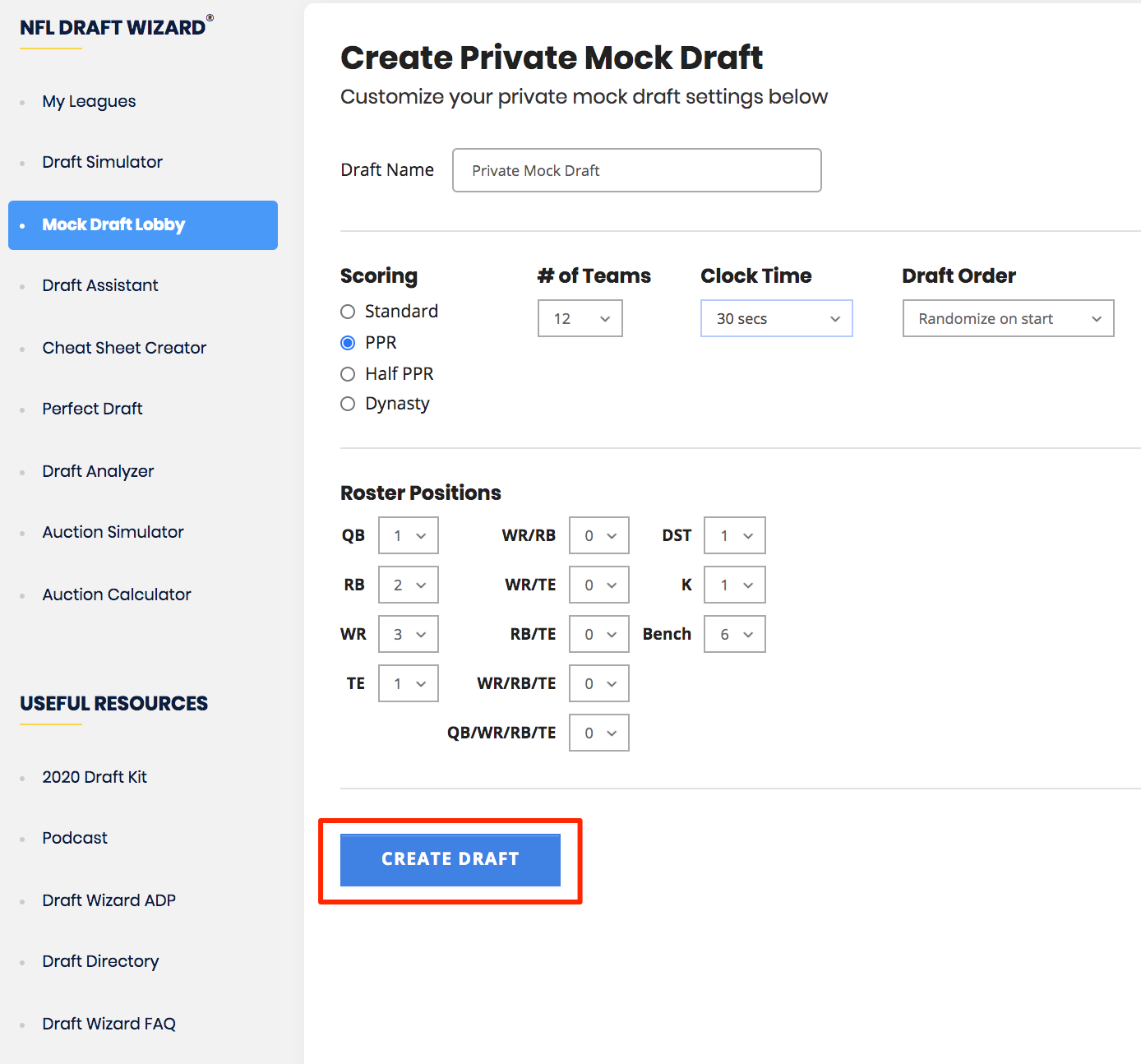 How do I set up a private mock draft? – FantasyPros