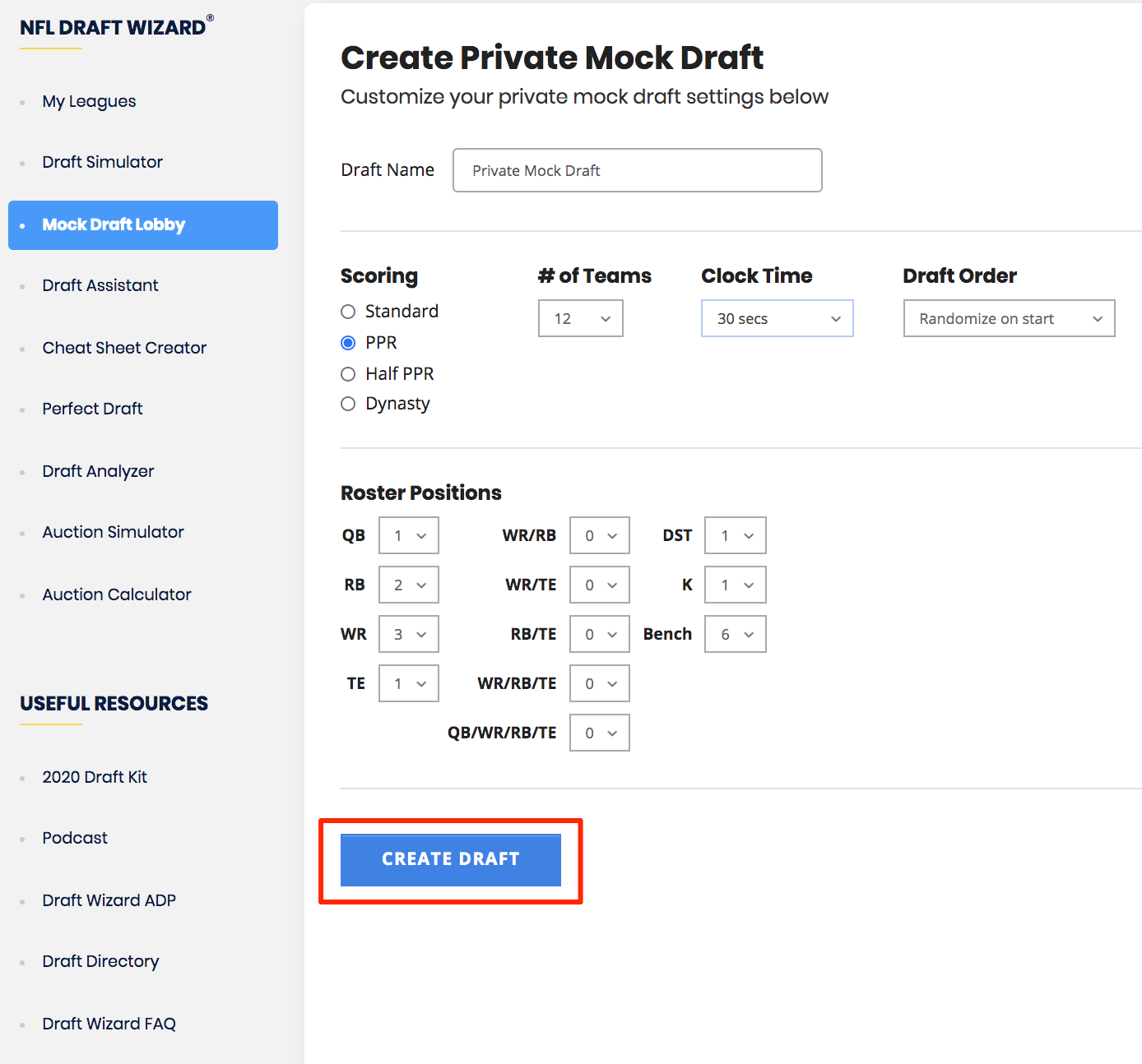 How to Set Up a Custom Draft Order in the Draft Wizard 