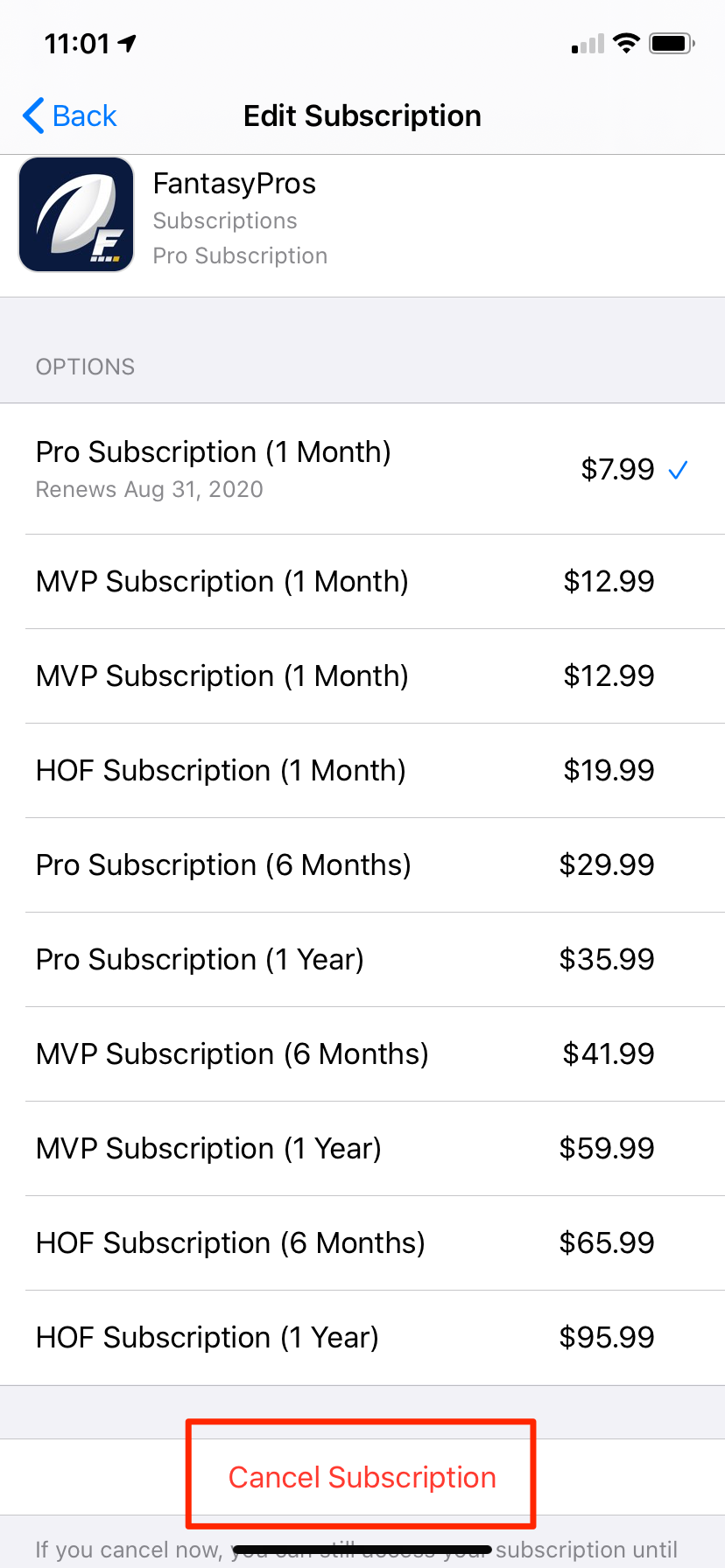 How Do I Cancel My Subscription? : Fantasy Football Hub